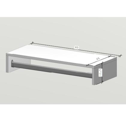 Imagem de Cabideiro de parede suspenso 60x25x11,5 Nude