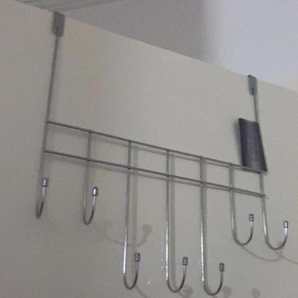 Imagem de Cabideiro De Porta 7 Ganchos Suporte Organizador De Roupas