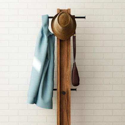 Imagem de Cabideiro de Roupas 38x165cm Nogal Preto Tecno Mobili