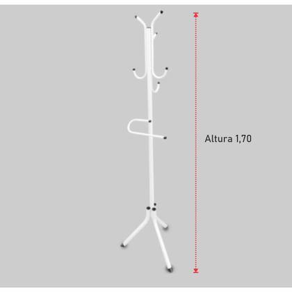 Imagem de Cabideiro Em Pé Mancebo de Chão Porta Casaco Roupa Bolsa Com 7 Ganchos Branco