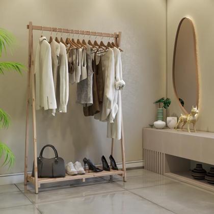 Imagem de Cabideiro Guardar Casacos Closet Para Chão Estilo Retro