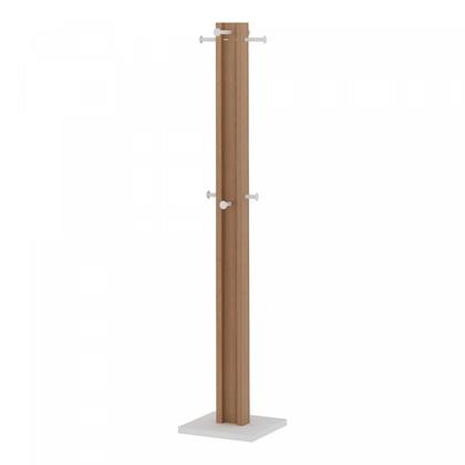 Imagem de Cabideiro Mancebo de Chão com 8 Pinos para Pendura - Branco/Amêndoa