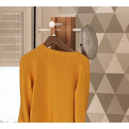 Imagem de Cabideiro Mancebo de Chão Multiuso AZ1018 Amendoa Branco Tecno Mobili