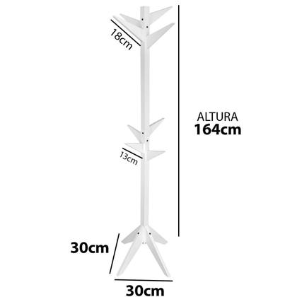 Imagem de Cabideiro Para Closet Rangifer Mancebo De Madeira Com Roupas