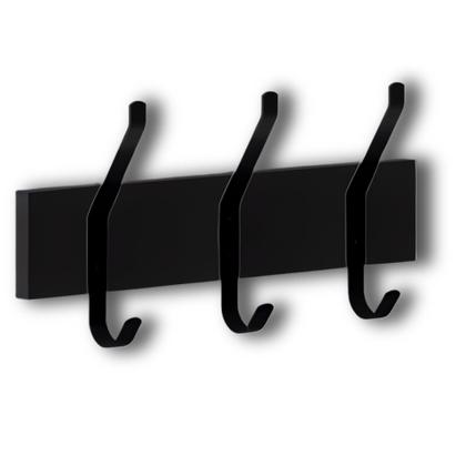 Imagem de Cabideiro Para Parede Madeira Industrial C/ 3 Ganchos Duplos