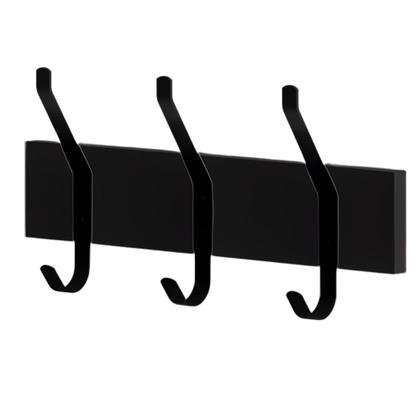 Imagem de Cabideiro Para Parede Madeira Industrial C/ 3 Ganchos Duplos