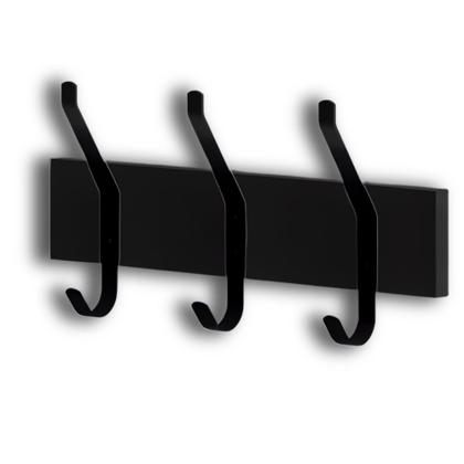 Imagem de Cabideiro Para Parede Madeira Industrial C/ 3 Ganchos Duplos