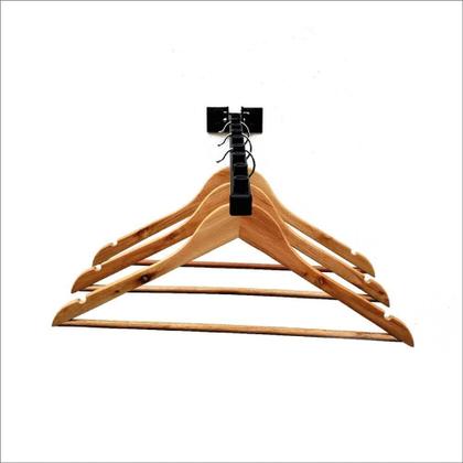 Imagem de Cabideiro para roupas com suporte para 30 cabides fixo de parade - cabide duplo arituculado