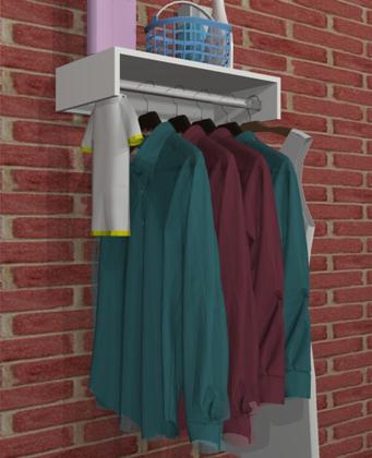 Imagem de Cabideiro Parede Arara Porta Roupas Closet, Quarto parede Mdf 