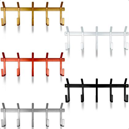Imagem de Cabideiro Parede Porta Suporte Moderno Bars 5 Ganchos Aço Industrial Para Pendurar Roupas Bolsas