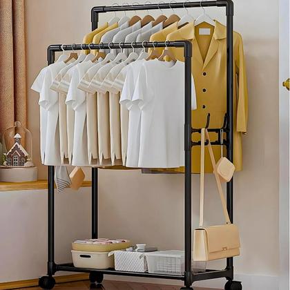 Imagem de Cabideiro Portátil com Sapateira p/ Quartos e Lojas