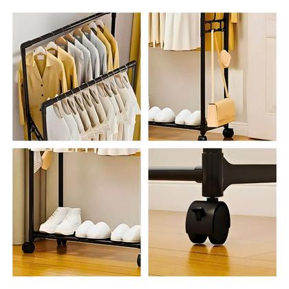 Imagem de Cabideiro Portátil com Sapateira p/ Quartos e Lojas
