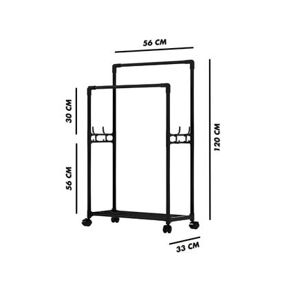 Imagem de Cabideiro Portátil com Sapateira p/ Quartos e Lojas