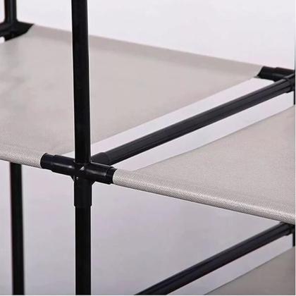 Imagem de Cabideiro Portátil Guarda-Roupas Com 6 Prateleiras e Ganchos