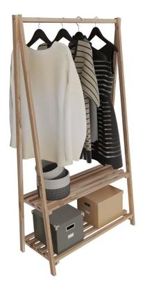 Imagem de Cabideiro Roupas- Multiuso - Arara De Roupas  de Madeira Mancebo