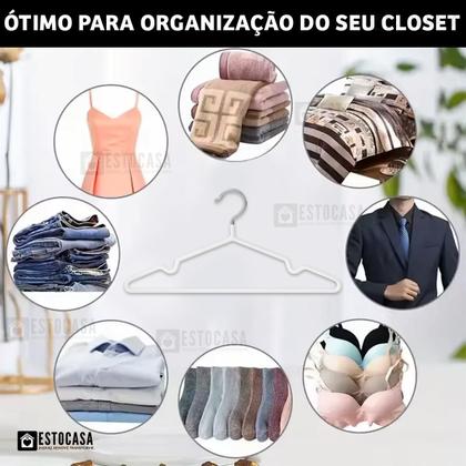 Imagem de Cabides De Metal Emborrachado Adulto Roupa Calça 50 Unidades