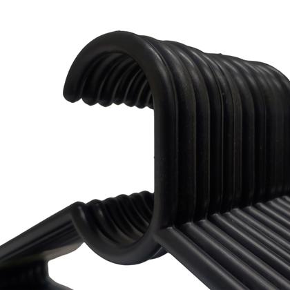 Imagem de Cabides de Plástico Adulto Kit 50 Peças Atacado Reforçado Com Cavas Resistente Para Roupas Pesadas