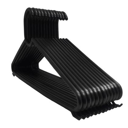 Imagem de Cabides de Plástico Adulto Kit 50 Peças Atacado Reforçado Com Cavas Resistente Para Roupas Pesadas