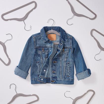 Imagem de Cabides para roupas Amazon Basics Kids Velvet, pacote antiderrapante, 30