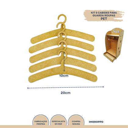 Imagem de Cabides Pet Em Mdf Para Guarda Roupas Cachorro gato 5 Cabides