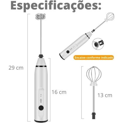 Imagem de Cabilock USB Batedor Elétrico 3 Velocidades Bebidas Frutas 2 Em 1