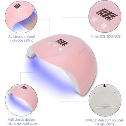 Imagem de Cabine com sensor de movimento, Led/uv Sun5 Digital 48w Bivolt Sun Unhas Gel Acrígel