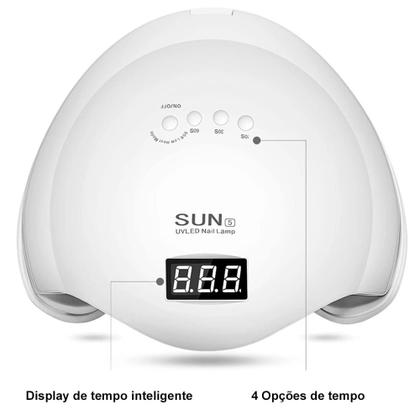 Imagem de Cabine Sun5 Led Uv 48w Digital Sensor Estufa Forno Unhas Gel