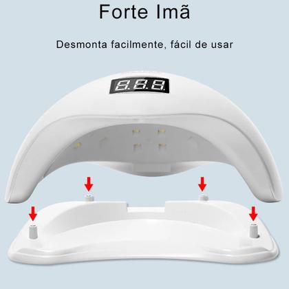 Imagem de Cabine Sun5 Led Uv 48w Digital Sensor Estufa Forno Unhas Gel