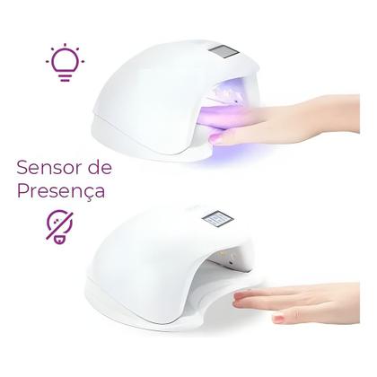 Imagem de Cabine Unha Profissional Com Sensor Led Uv Secagem Gel Acrigel Esmalte