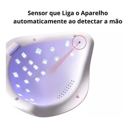 Imagem de Cabine Unha Profissional Com Sensor Led Uv Secagem Gel Acrigel Esmalte