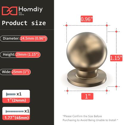 Imagem de Cabinet Knobs homdiy Champagne Bronze, pacote com 20, 2,5 cm de diâmetro