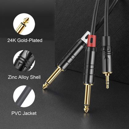 Imagem de Cable Y-Splitter Cable Creation 3,5 mm TRS para Dual TS de 6,35 mm