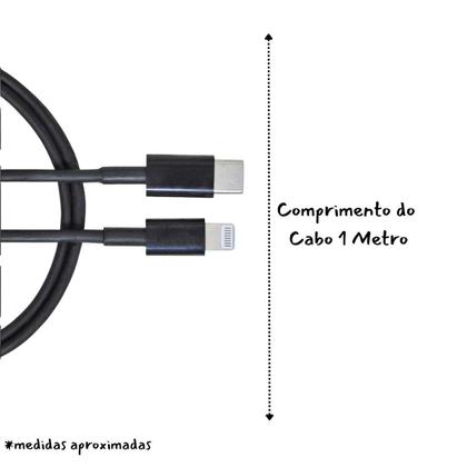 Imagem de Cabo 1 Metro USB Tipo C Com Lightning Carregamento e Dados Anti Chamas CKS