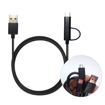 Imagem de Cabo 2 em 1 USB A x USB-C/Micro-USB 1m Carregamento Rápido e Seguro para Smartphones LE876