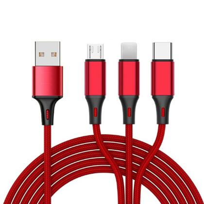 Imagem de Cabo 3 em 1 USB Oberon de Carregamento Rápido 120cm