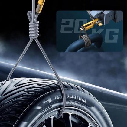 Imagem de Cabo 4 em 1 Reforçado 65W Turbo com Conectores Lightning, Tipo-C e USB-A  Compatível com iPhone