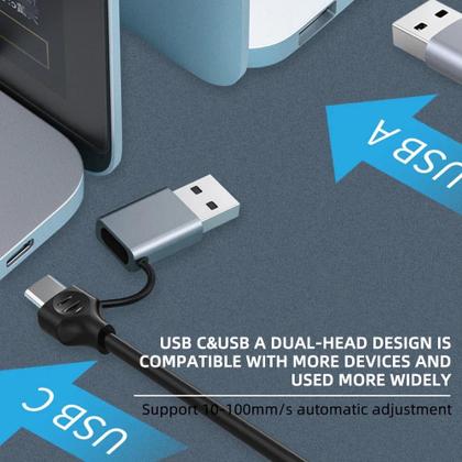 Imagem de Cabo Adaptador 2 em 1 USB Tipo C para LAN RJ45 1000M Gigabit