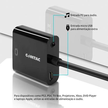 Imagem de Cabo Adaptador Conversor Comtac HDMI, para VGA, Áudio P2 e Micro-USB, Preto - 22129274