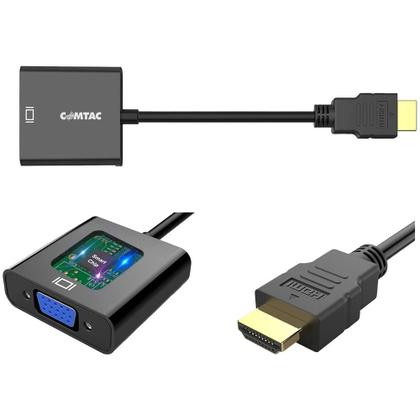 Imagem de Cabo Adaptador Conversor Comtac HDMI, para VGA, Áudio P2 e Micro-USB, Preto - 22129274