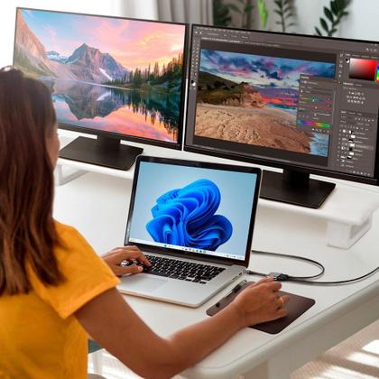 Imagem de Cabo Adaptador Conversor Comtac USB-C, para 2x HDMI 2.0 4K, Alumínio - 20119483