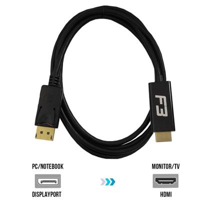 Imagem de Cabo Adaptador Conversor Displayport para HDMI F3, 1.8 Metros - JC- CB-DMI18