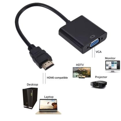 Imagem de Cabo Adaptador Conversor HDMI Para VGA Com Saída P2 Áudio