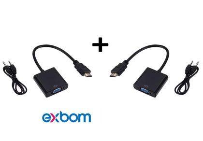 Imagem de Cabo Adaptador Conversor HDMI Para VGA Com Saída P2 Áudio