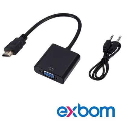 Imagem de Cabo Adaptador Conversor HDMI Para VGA Com Saída P2 Áudio