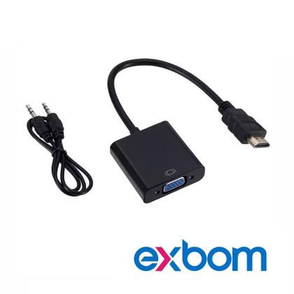 Imagem de Cabo Adaptador Conversor HDMI Para VGA Com Saída P2 Áudio