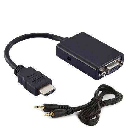 Imagem de Cabo Adaptador Conversor Hdmi Para Vga Com Saída P2 De Áudio