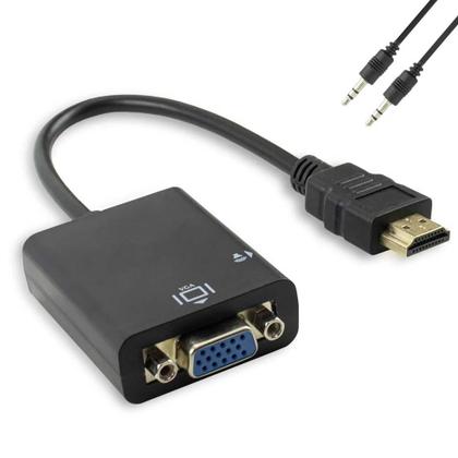 Imagem de Cabo Adaptador Conversor Hdmi Para Vga Com Saída P2 De Áudio