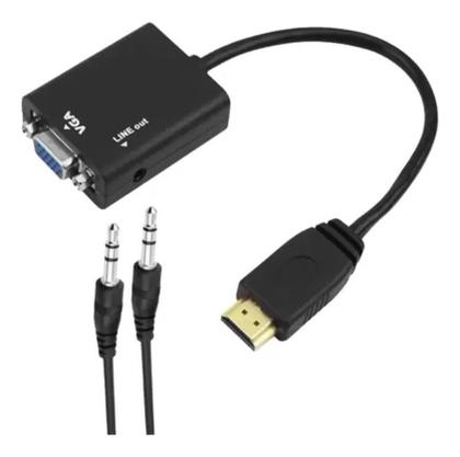 Imagem de Cabo Adaptador Conversor Hdmi Para Vga Com Saída P2 De Áudio