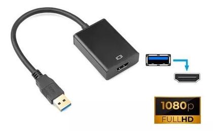Imagem de Cabo Adaptador Conversor Usb X Hdmi 1080p Placa Multi Telas