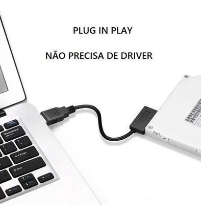 Imagem de Cabo Adaptador Conversor Usb X Mini Sata 2 Notebook Dvd Cd